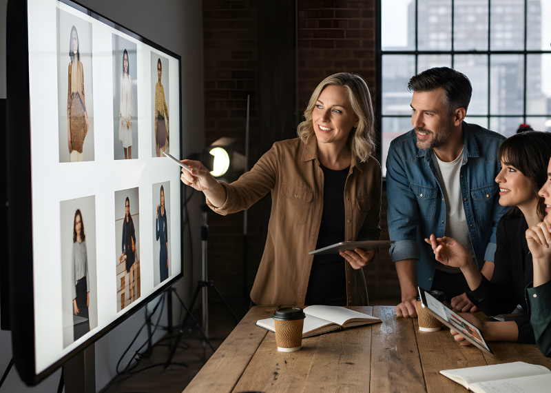 Teams connecting remotely via large telepresence displays